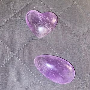 Amethyst  puff heart and puff teardrop